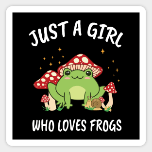 Just a Girl who Loves Frogs, Kawaii Cottagecore Sticker